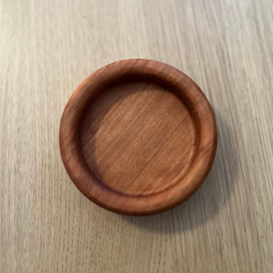 Handcrafted Cherry Ring Dish – 4” Round Wooden Catch-All Bowl
