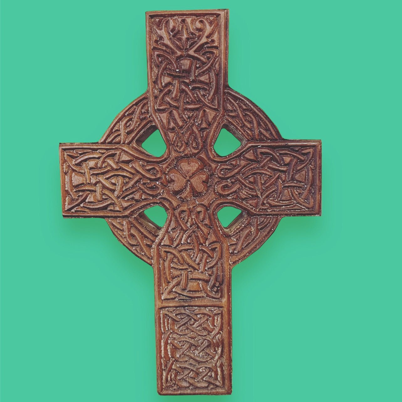 Walnut Celtic Cross - Home Decor - Wet Nose Woodworks