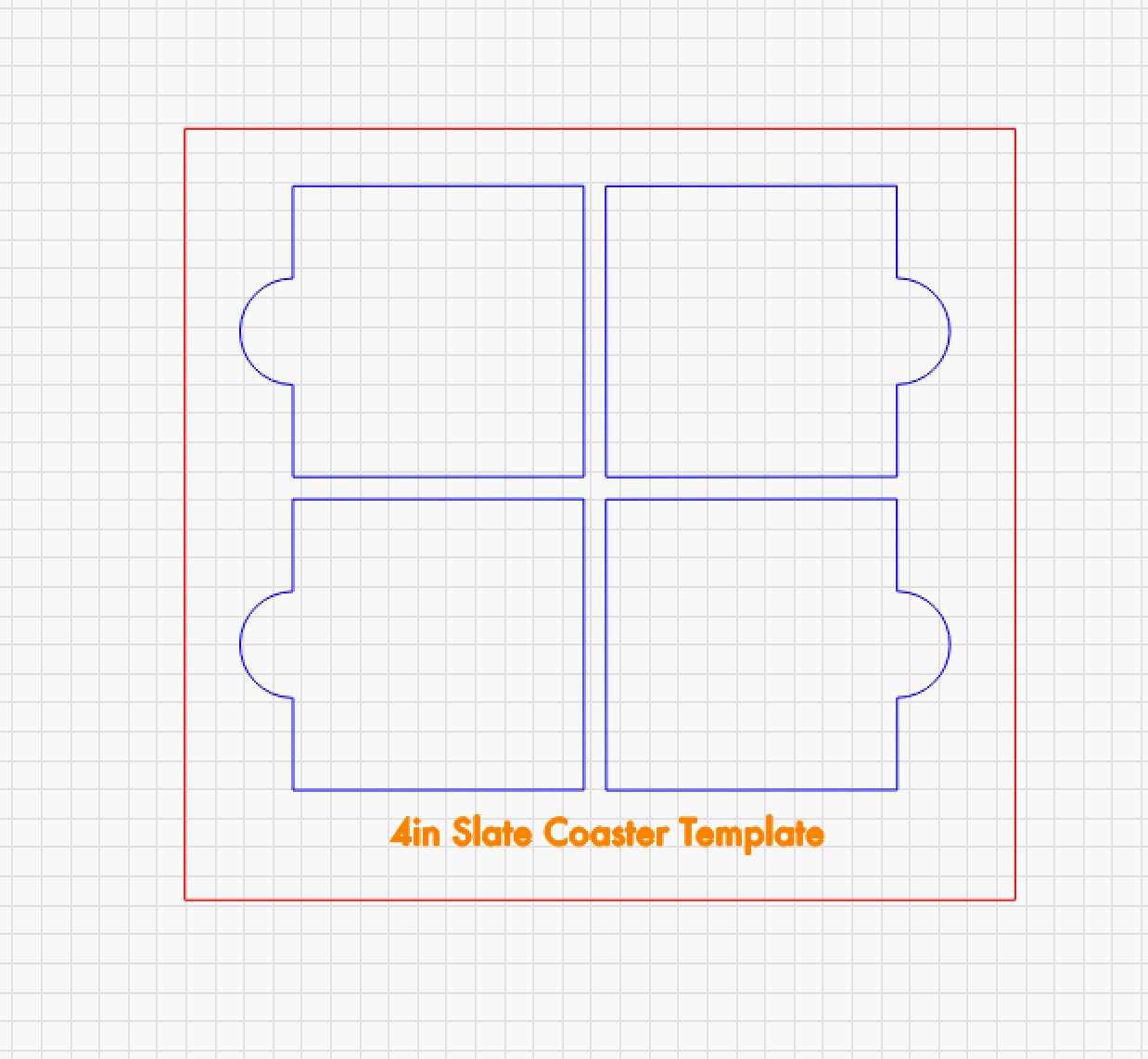 The 4 inch Square Black Slate Coaster Laser Engraving Alignment Jig Template Holder by Wet Nose Woodworks features six square cutouts for perfect coaster alignment. Includes SVG and Lightburn files for xTool and other laser cutters.