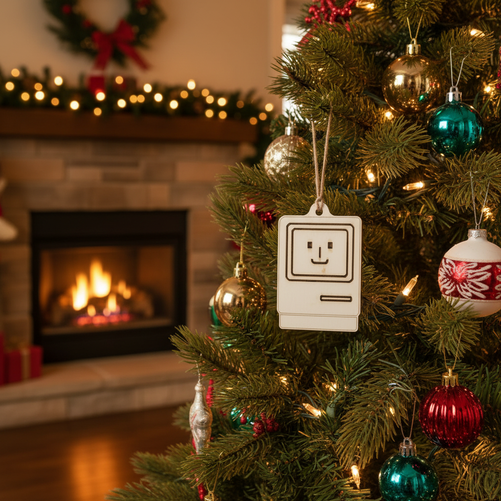 Retro Tech Holiday Ornament Set – “Merry .EXE-Mas” Collection