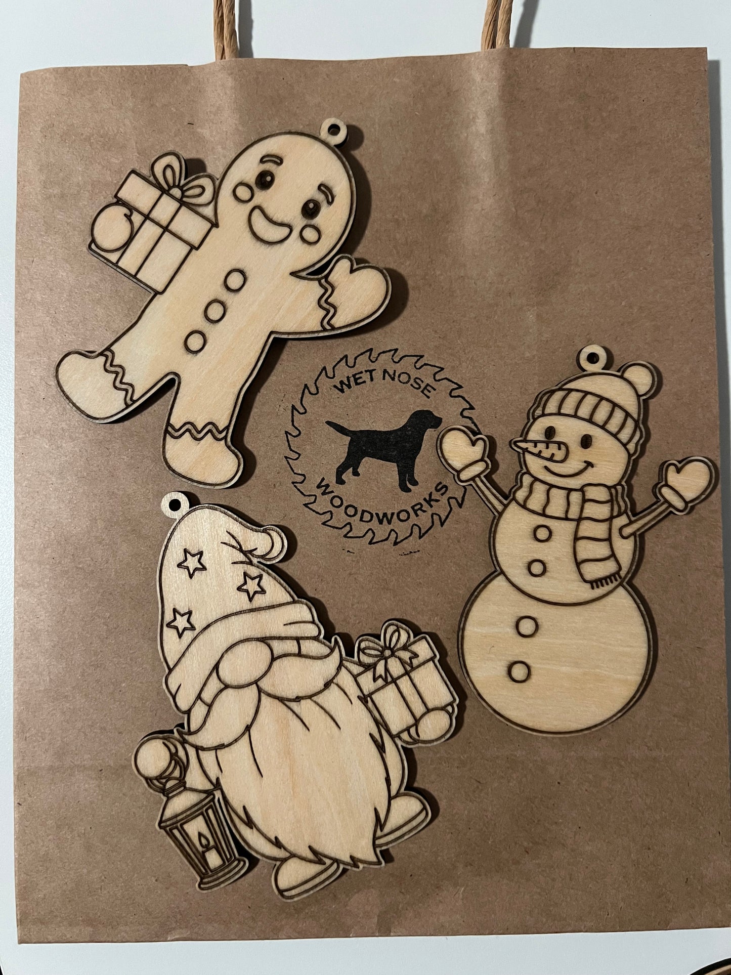Holiday Ornament Paint Kit – Set of 3 (Gnome, Snowman & Gingerbread)