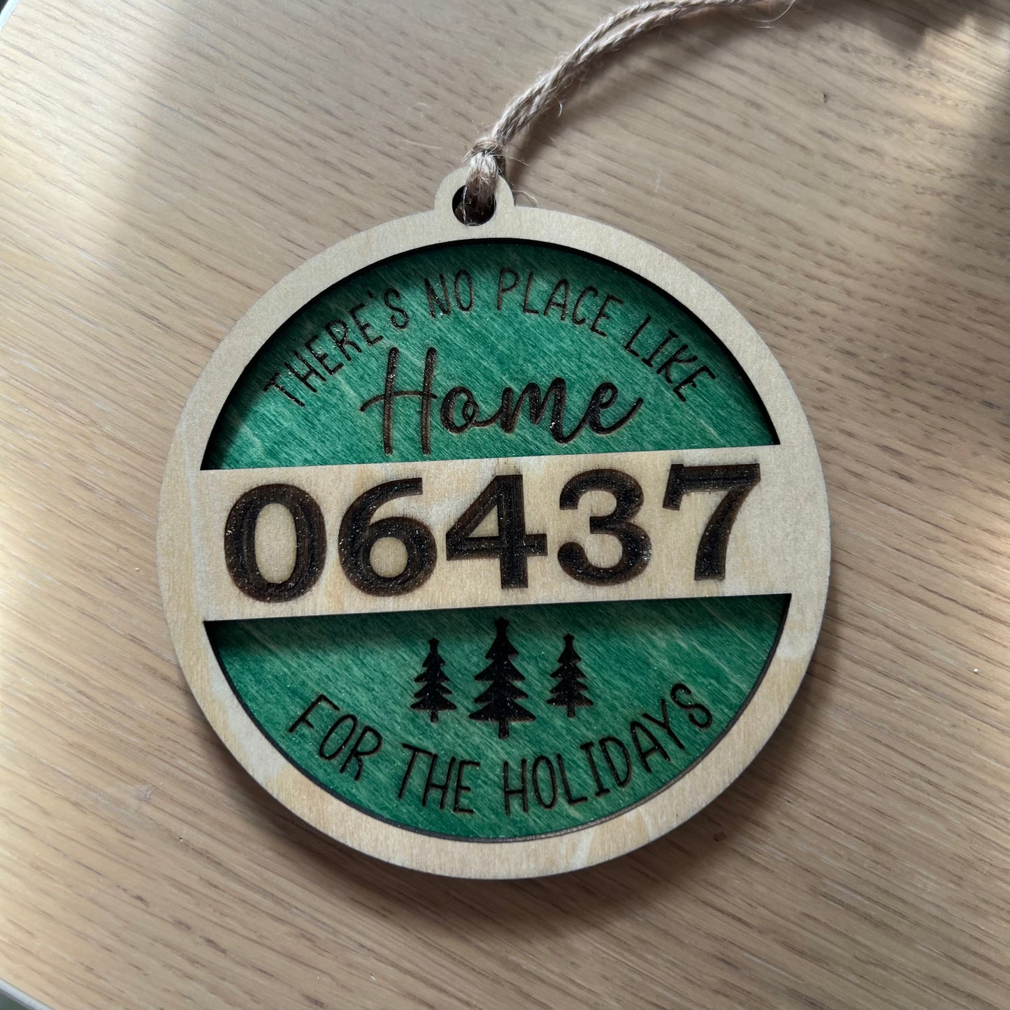 Custom ZIP Code “There’s No Place Like Home” Holiday Ornament