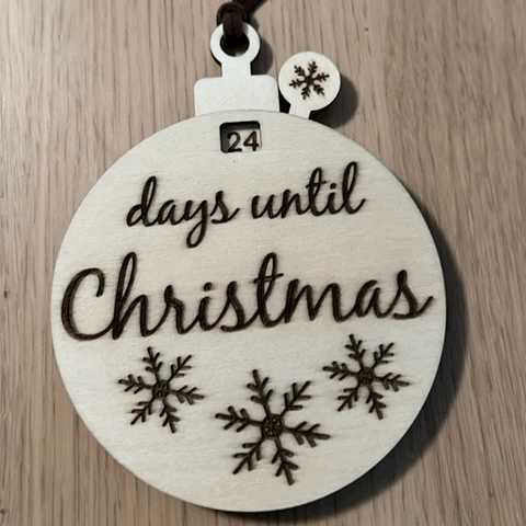 Countdown the “Days Until Christmas” Wooden Ornament