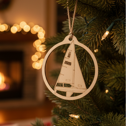 Personalized Sonar Sailboat Ornament – Custom Yacht Club & Year