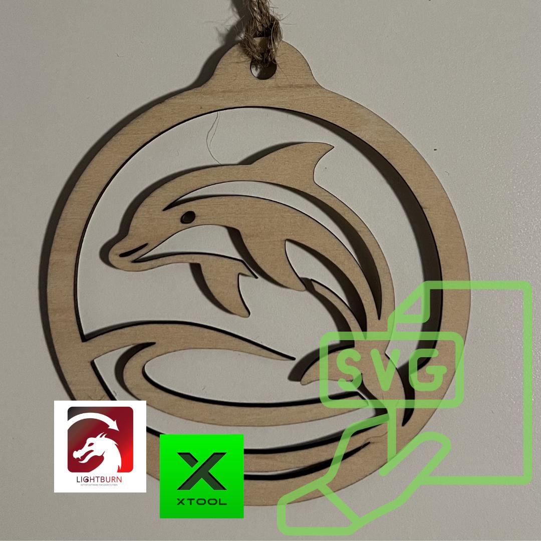 Digital Dolphin Ornament & Inspirational Card Templates – Laser Cut Files (SVG, PDF)