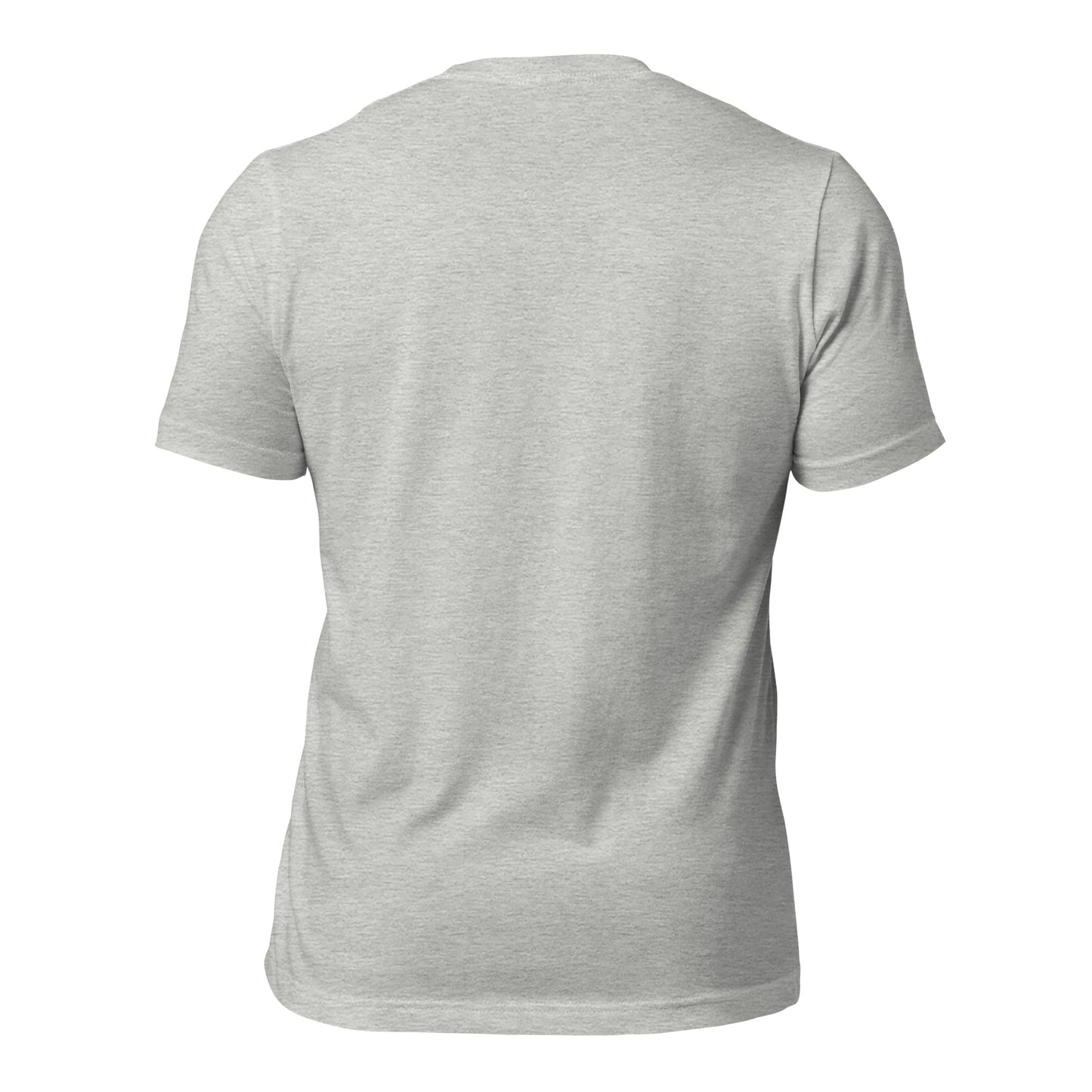 Wet Nose Woodworks logo t-shirt in Athletic Heather, back view, alternate angle