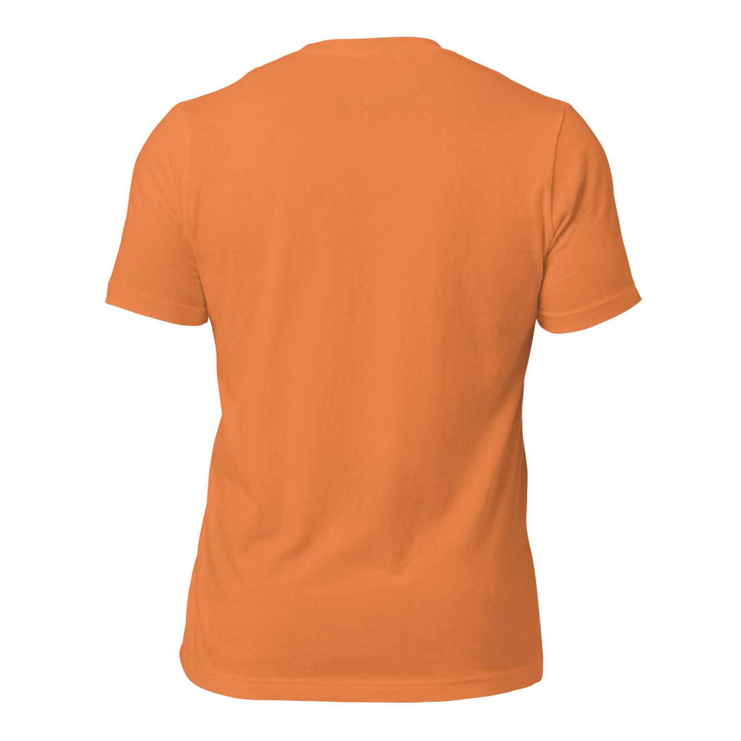 Wet Nose Woodworks logo t-shirt in Burnt Orange, back view, alternate angle
