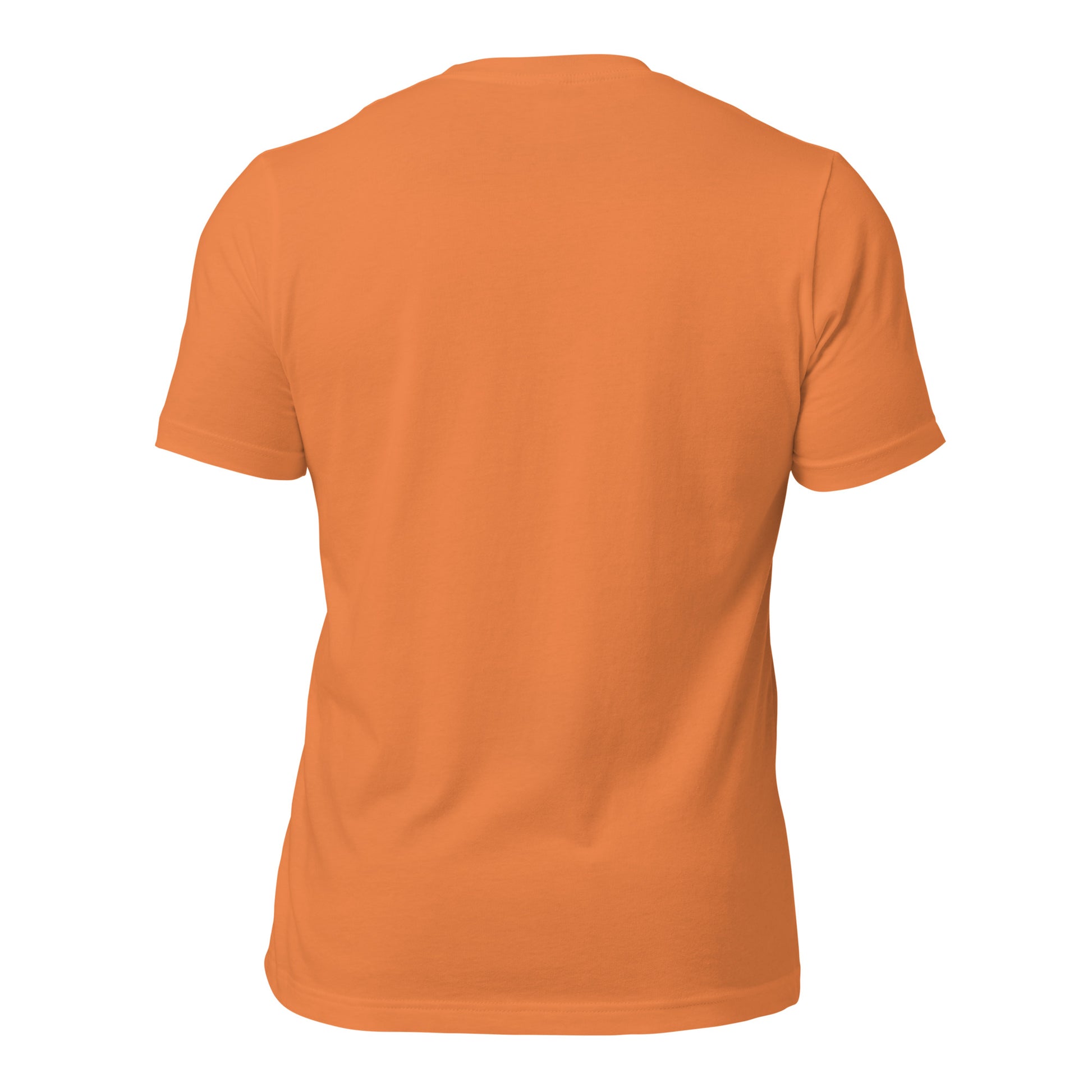Wet Nose Woodworks logo t-shirt in Burnt Orange, back view, alternate angle